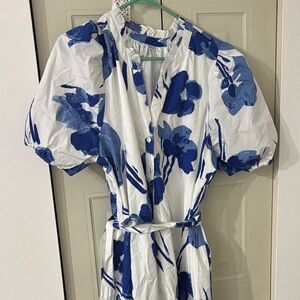 Floral Blue and White Women's Dress🩵💙